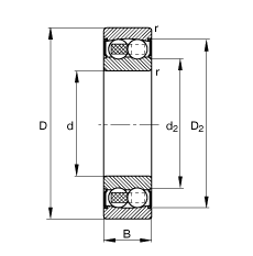 ���{�����S�� 2214-2RS-TVH, ���� DIN 630 �˜ʵ���Ҫ�ߴ�, �ɂȴ��ܷ�
