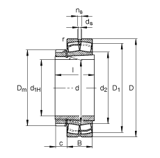�{(di��o)�ĝL���S�� 23232-E1A-K-M + H2332, ����(j��) DIN 635-2 ��(bi��o)��(zh��n)����Ҫ�ߴ�, ���F�׺;o����