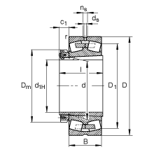 �{�ĝL���S�� 23288-B-K-MB + H3288, ���� DIN 635-2 �˜ʵ���Ҫ�ߴ�, ���F�׺;o����