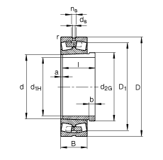 �{�ĝL���S�� 239/710-K-MB + AH39/710, ���� DIN 635-2 �˜ʵ���Ҫ�ߴ�, ���F�׺���ж��